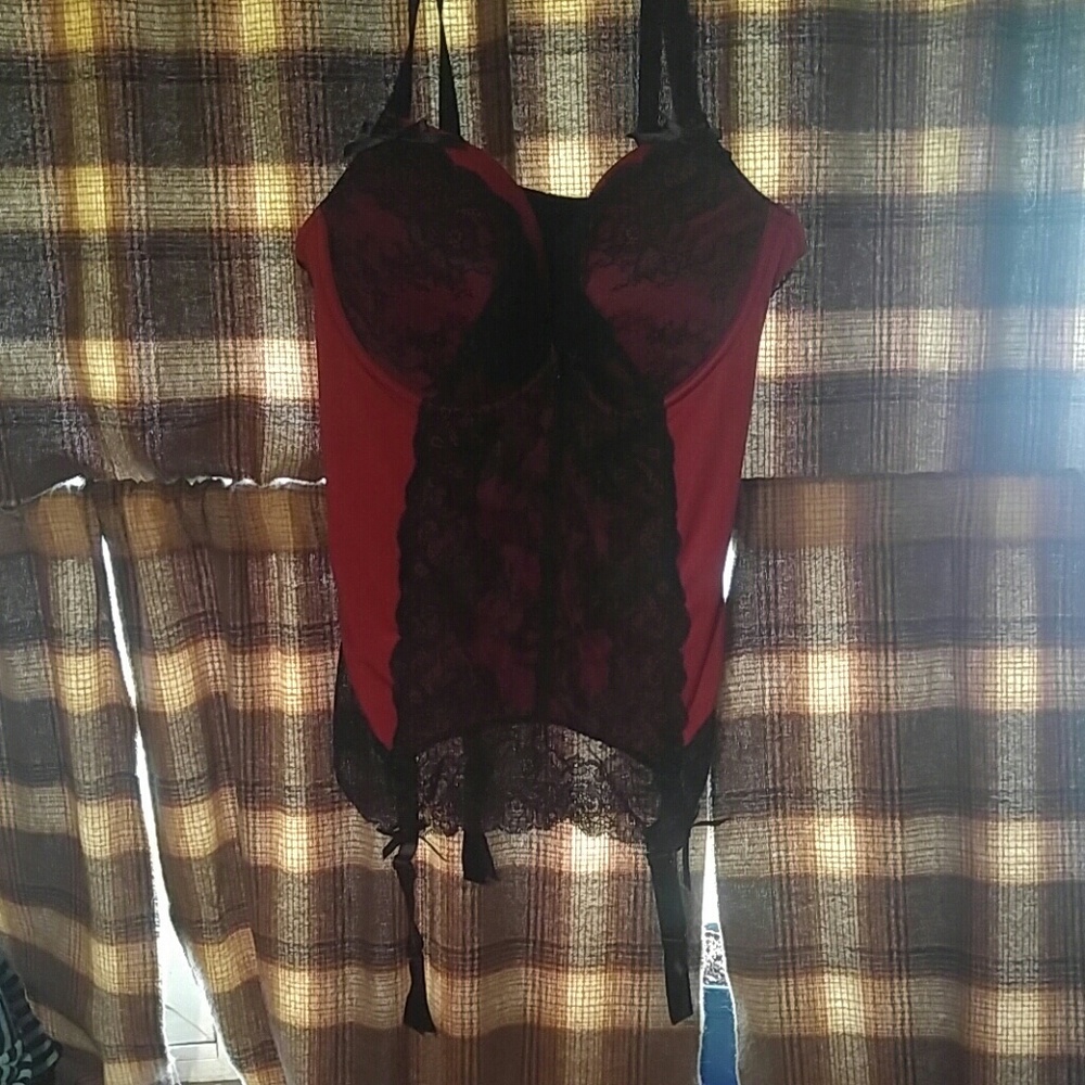 Red Corset with garter belt